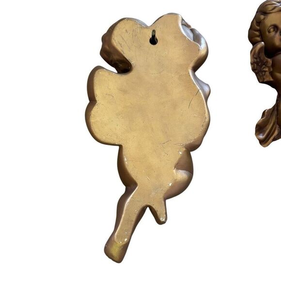 Homco Wall Hanging Cherub Angels #1120 Hollywood Regency Gold 1965 - Picture 4 of 9
